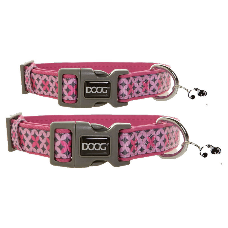 Doog Toto Dog Collar (Pink & Grey)