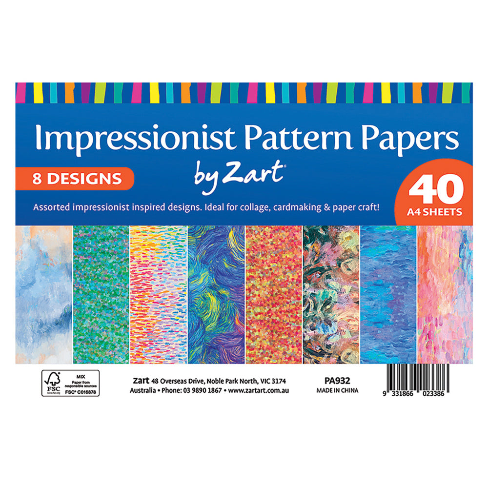 Creative School Supply Pattern Papers A4 40pk