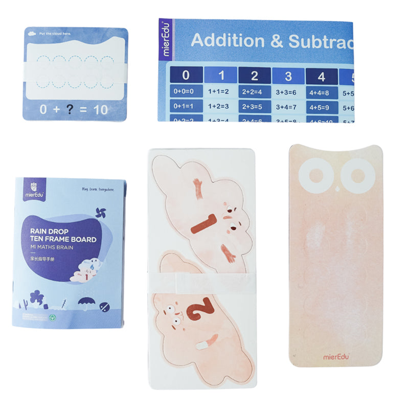 mierEdu MI Maths Brain Rain Drop Ten Frame Board