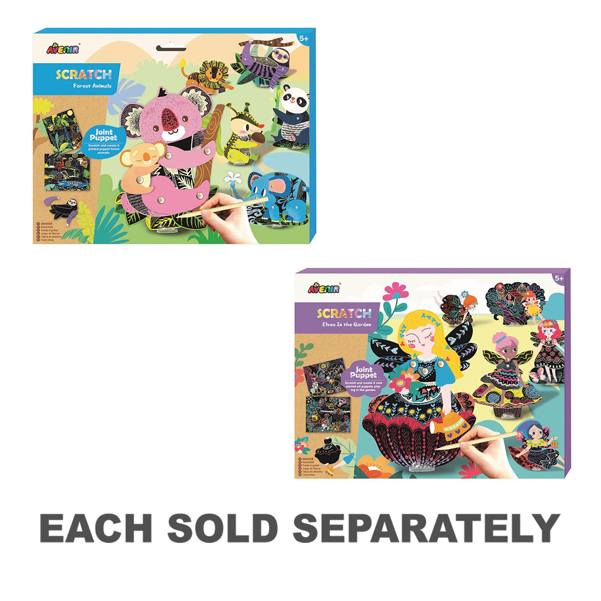 Avenir Scratch Art Joint Puppets