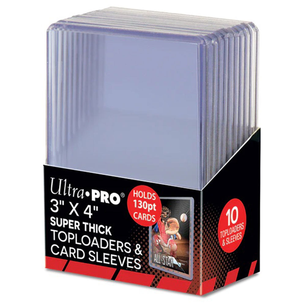 Ultra Pro Super Thick 130PT Toploader with Thick Card Sleeves 10pcs (3x4in)
