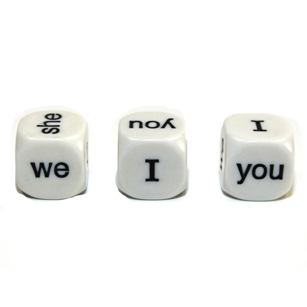 Chessex Pronoun English D6 Dice 16mm (White/Black )