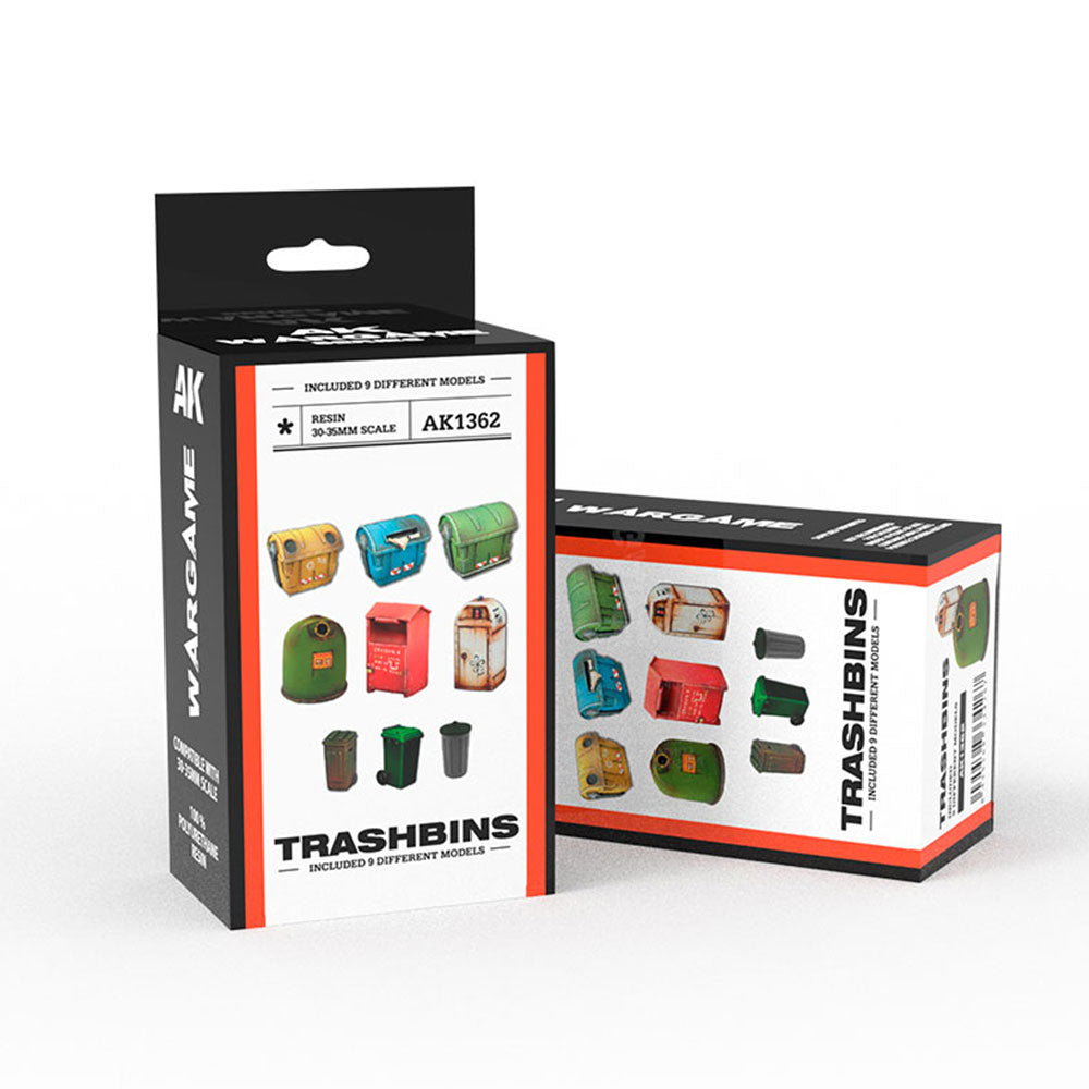 Wargame Resin Trashbins Scenography Set for 30-35mm Resin