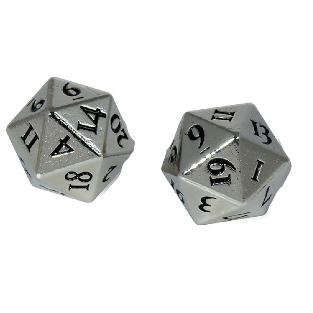 Ultra Pro Heavy Metal D20 Dice Set 2pcs (Chrome)