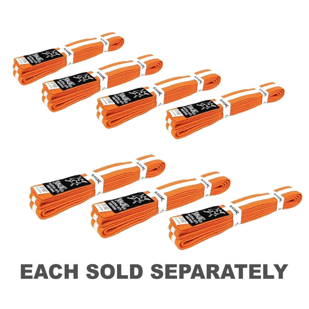 Yamasaki Coloured Martial Arts Belts with White Stripe (Orange)