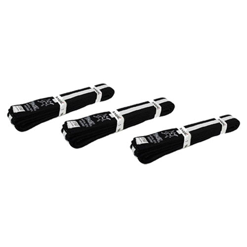 Yamasaki Coloured Martial Arts Belts with White Stripe (Black)