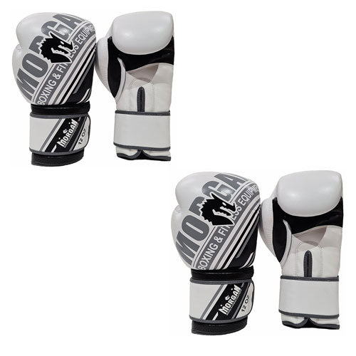 Morgan Aventus Leather Boxing Gloves (White/Black)