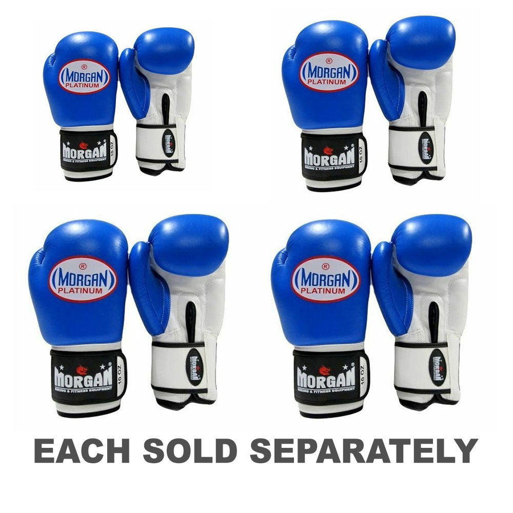 Morgan V2 Platinum Leather Sparring Gloves (Blue)
