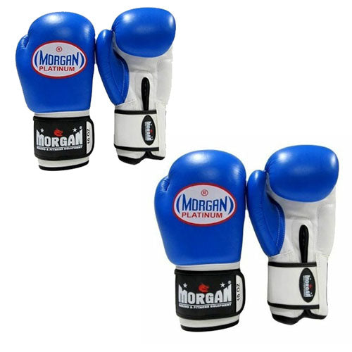 Morgan V2 Platinum Leather Sparring Gloves (Blue)