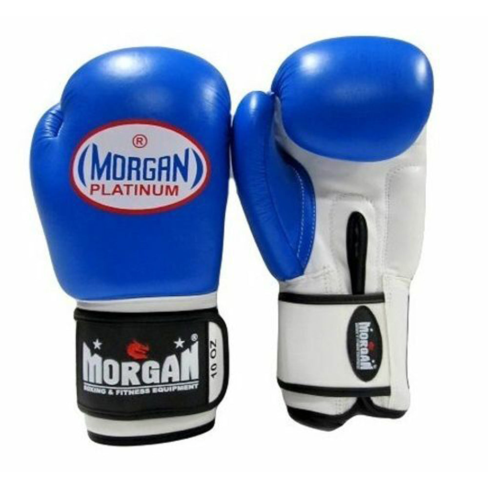 Morgan V2 Platinum Leather Sparring Gloves (Blue)
