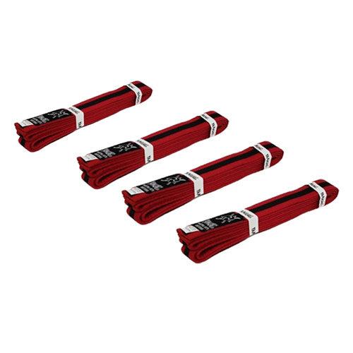 Yamasaki Coloured Martial Arts Belts w/ Black Stripe (Red)