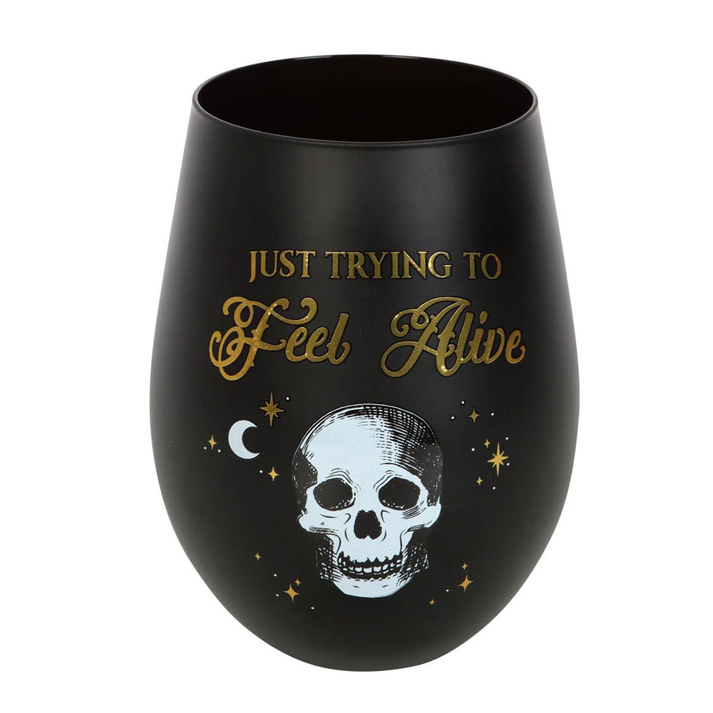Trying To Feel Alive Stemless Glass