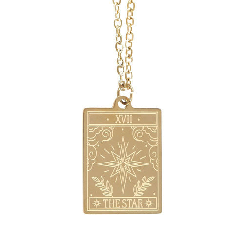 The Star Vintage Tarot Necklace on Greeting Card