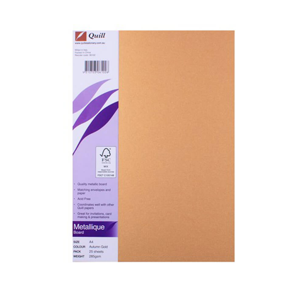 Quill A4 Metallique Board 285GSM(25パック)