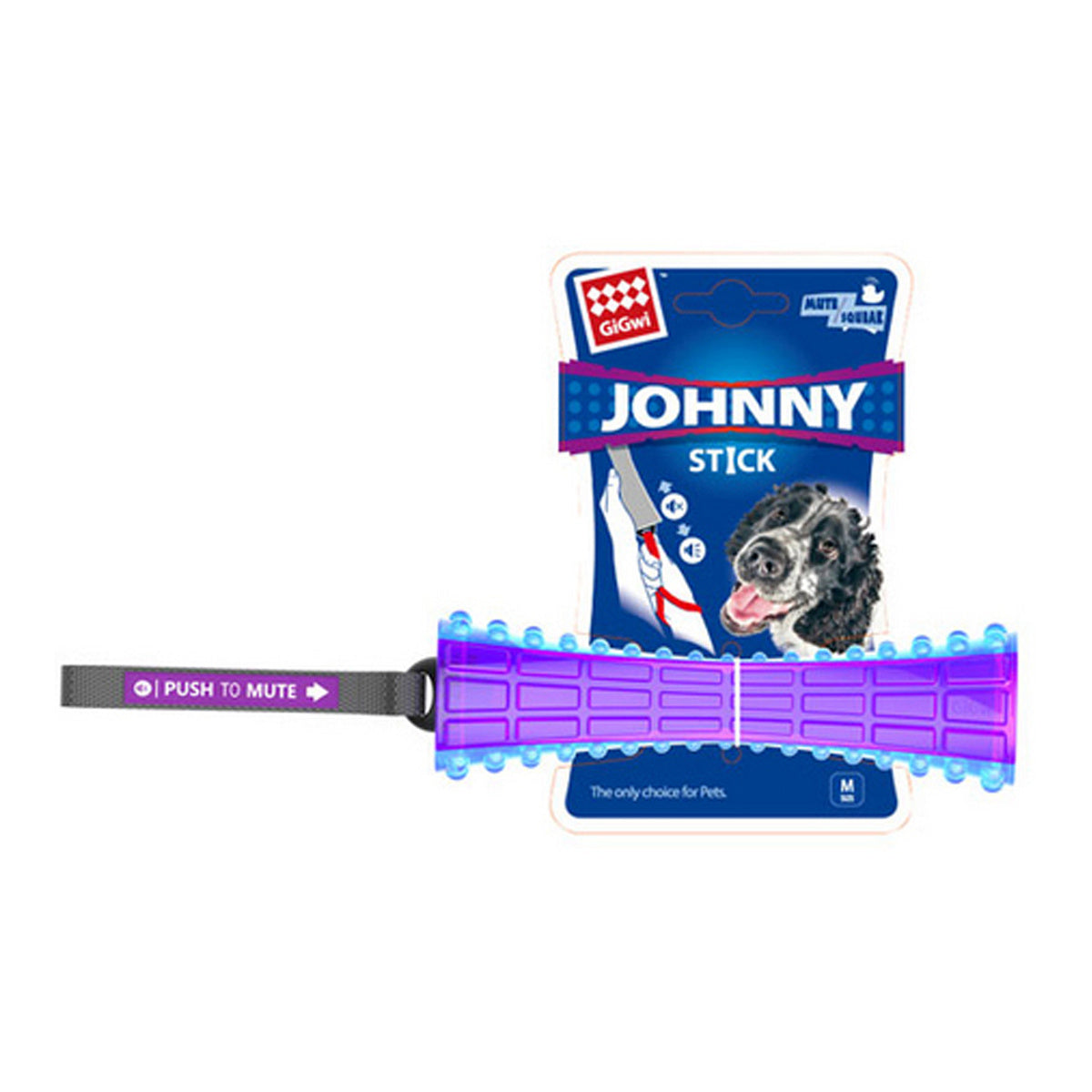 Gigwi Johnny Stick Push to Mute Dog Toy (Purple/Blue)