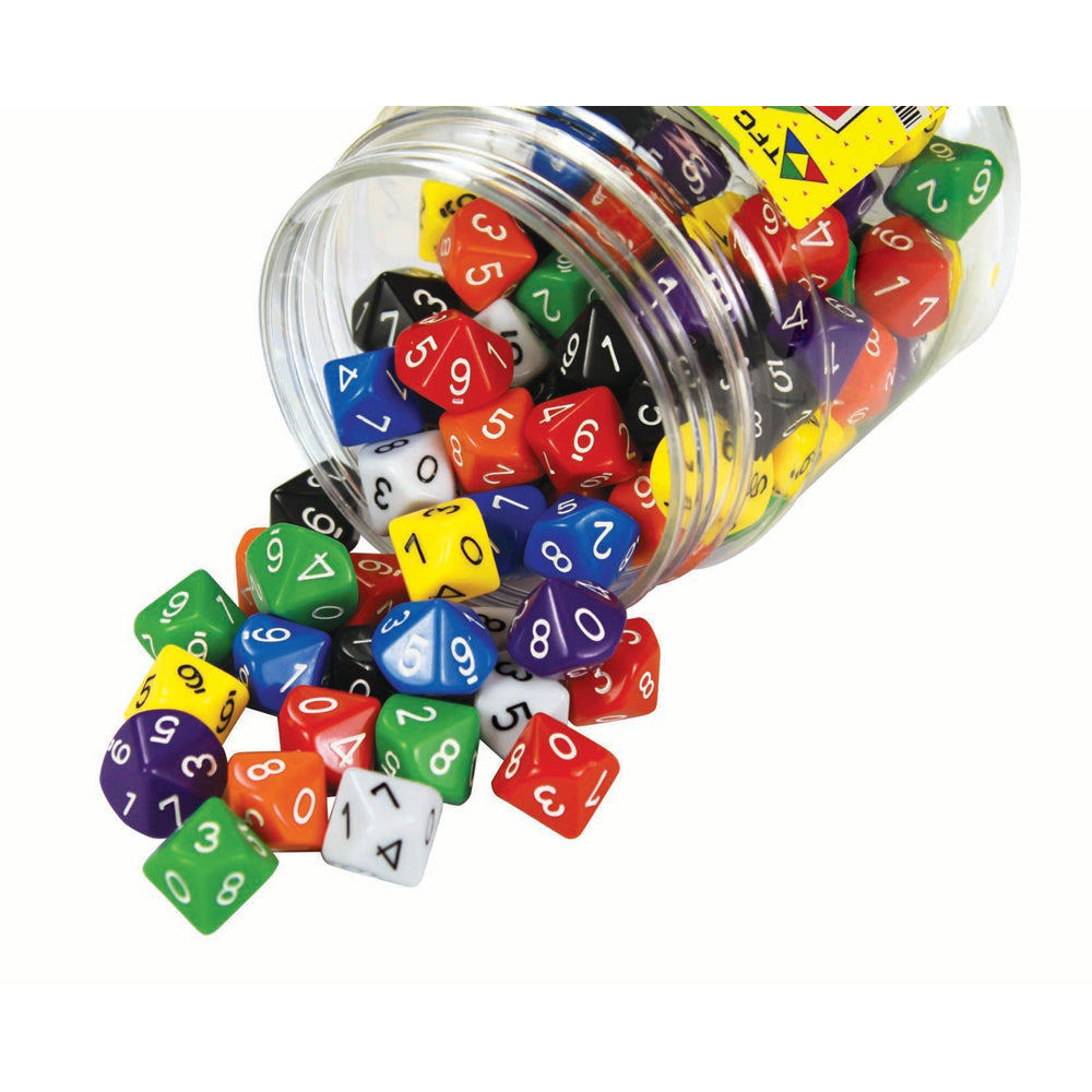 10 Face 0 to 9 Dice Jar 100pcs