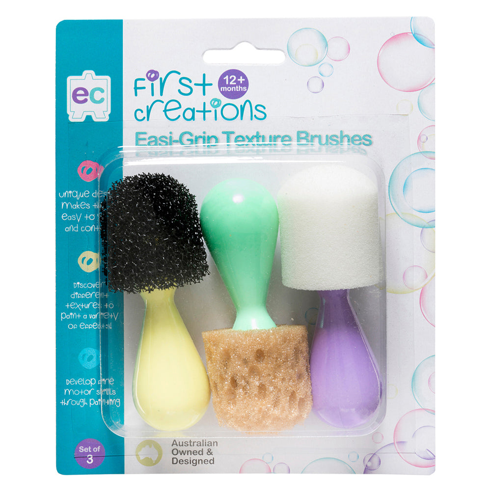 First Creations Easi-Grip Texture Brushes 3pcs