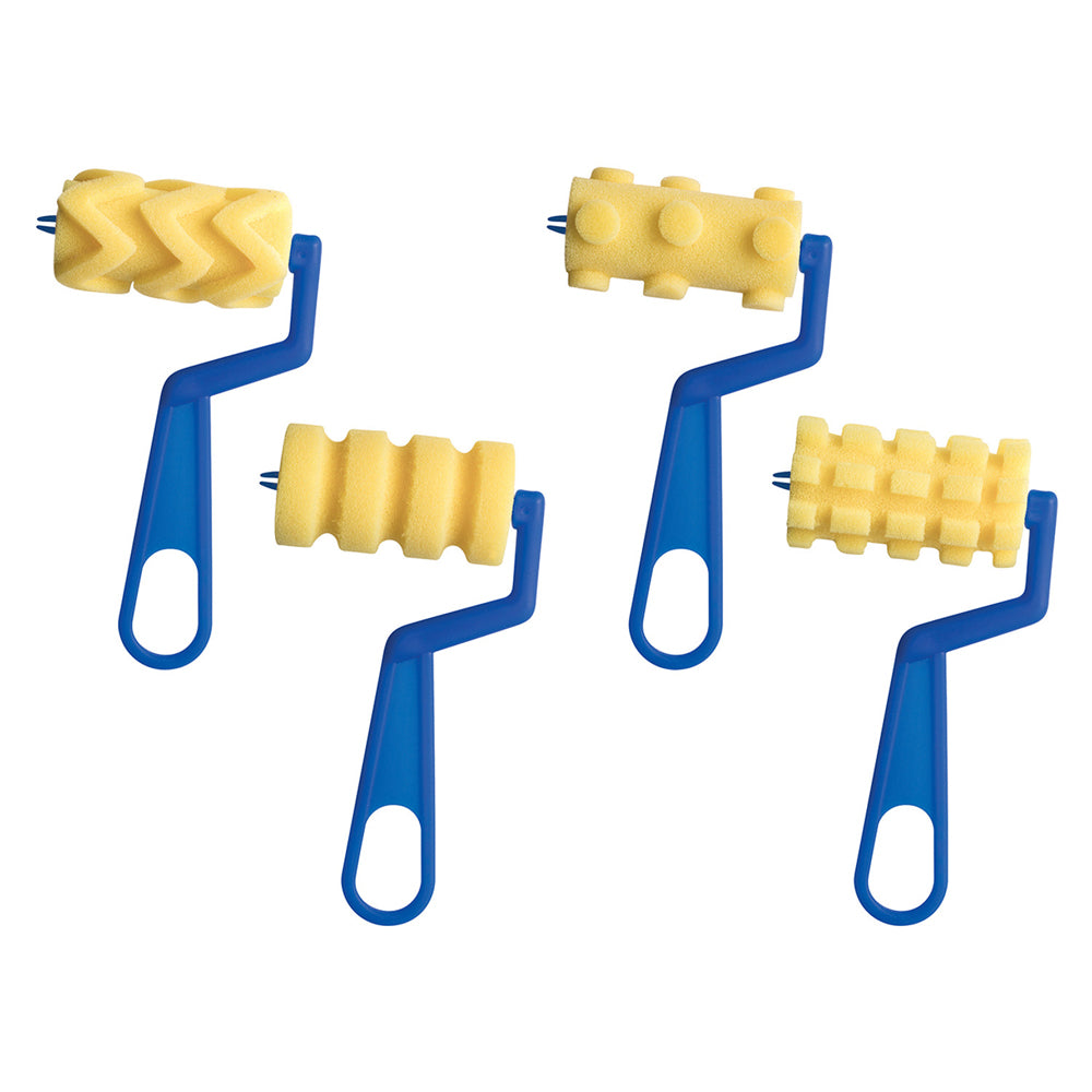 Foam Paint Patterned Rollers 4pcs