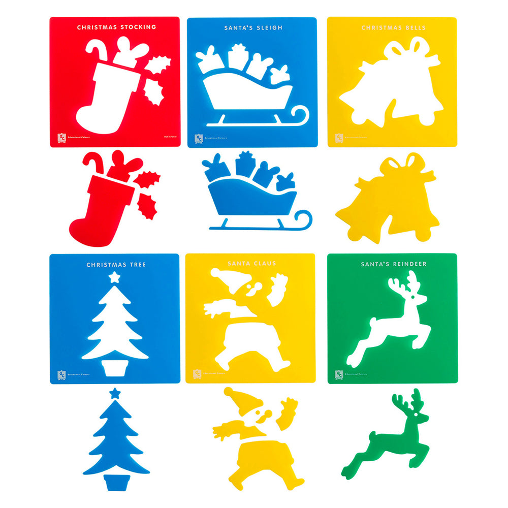 Festive Christmas Pattern Stencils (Pack of 6)