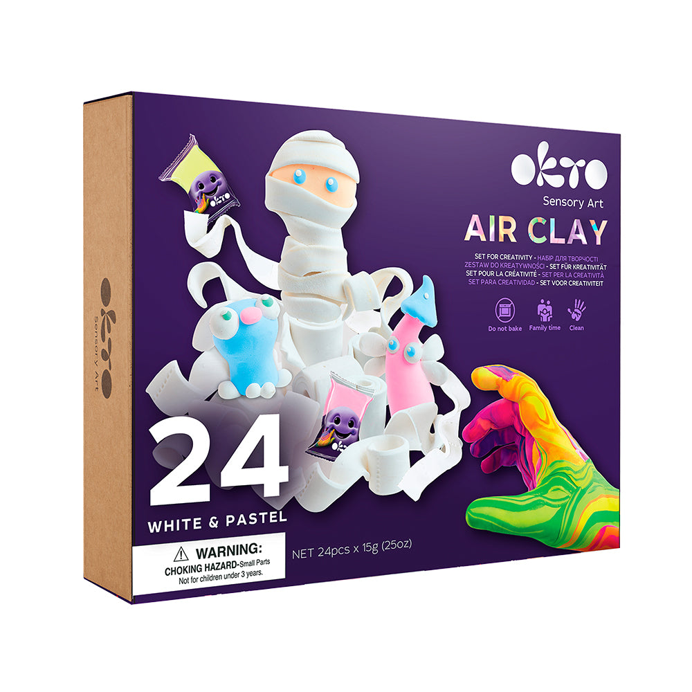 Sensory Art Air Clary Creativity 24 Colors Set (White and Pearl)