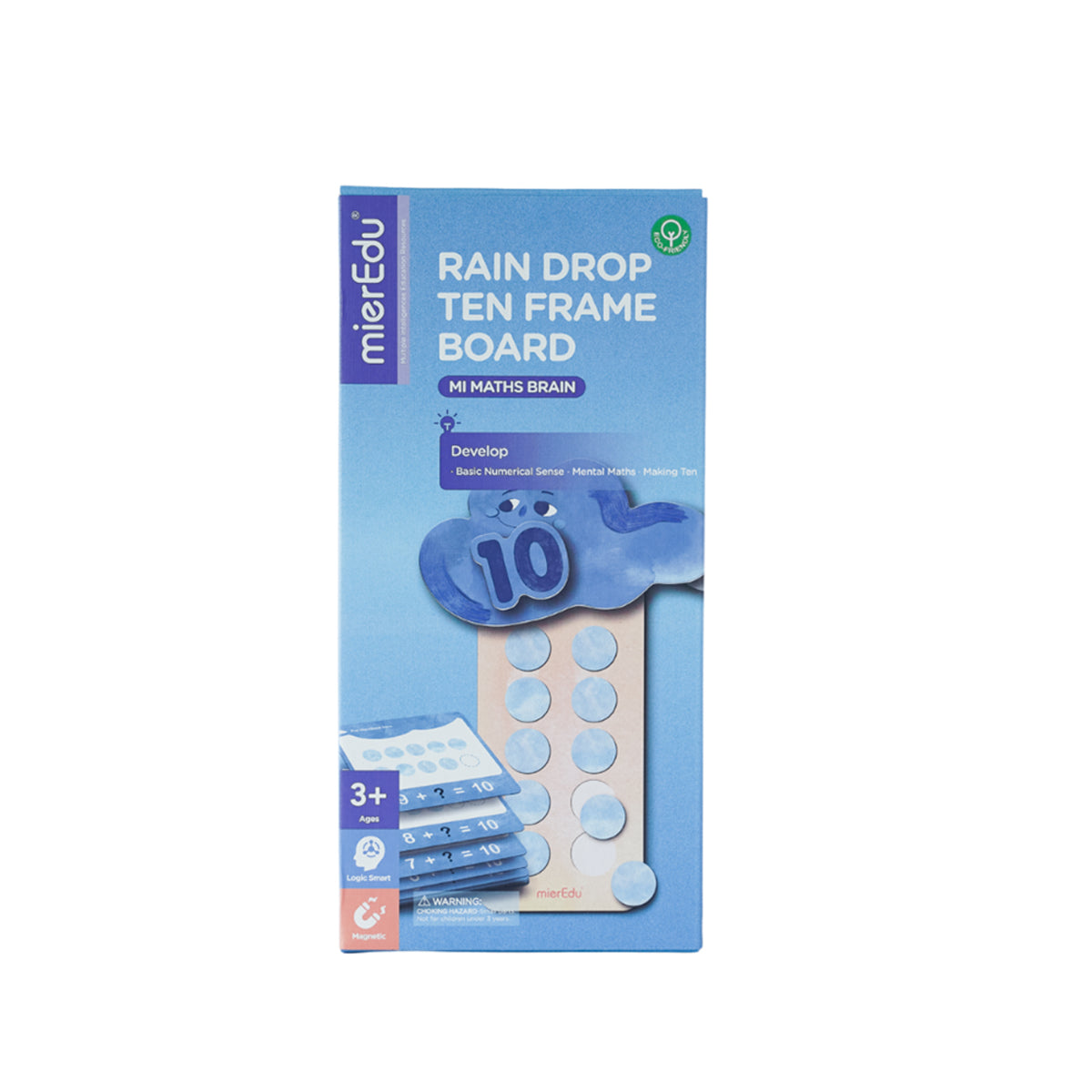 mierEdu MI Maths Brain Rain Drop Ten Frame Board