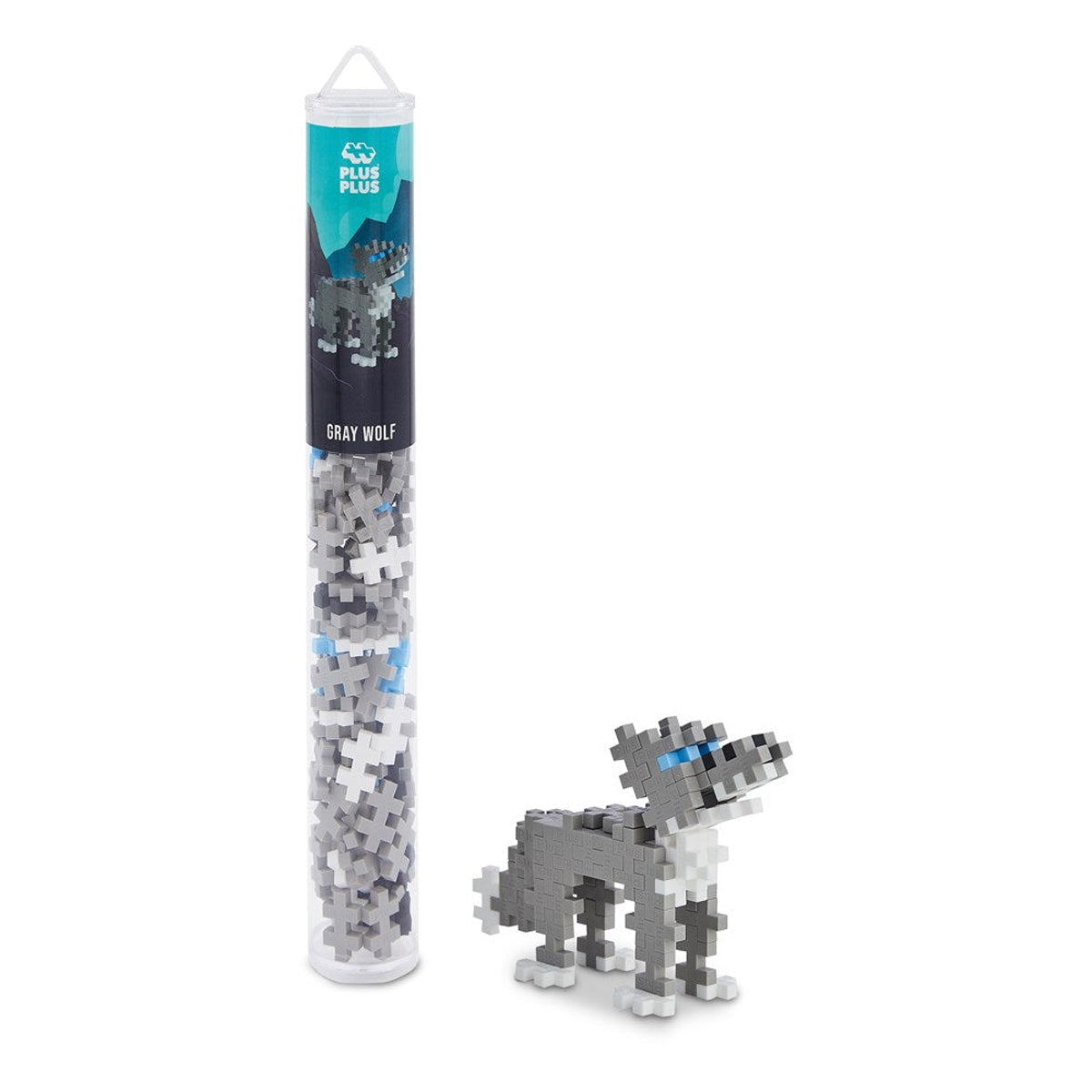 Plus-Plus Grey Wolf Building Blocks Tube 100pcs