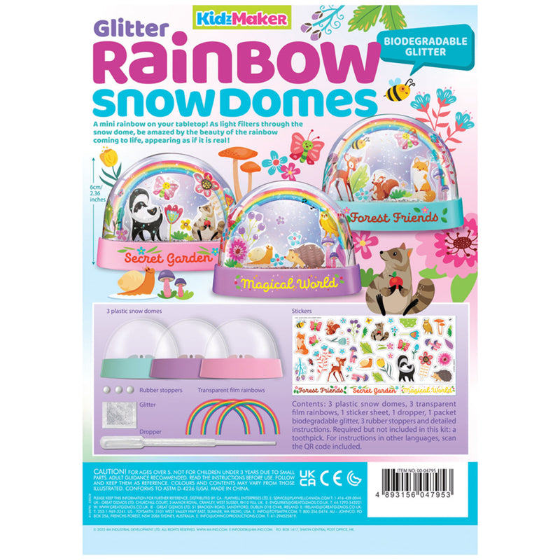4M KidzMaker Mini Glitter Rainbow Water Domes Kit