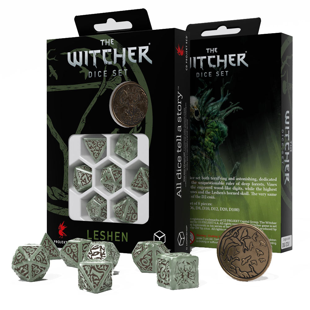 Q Workshop The Witcher Leshen 7-Pieace Dice Set with Coin