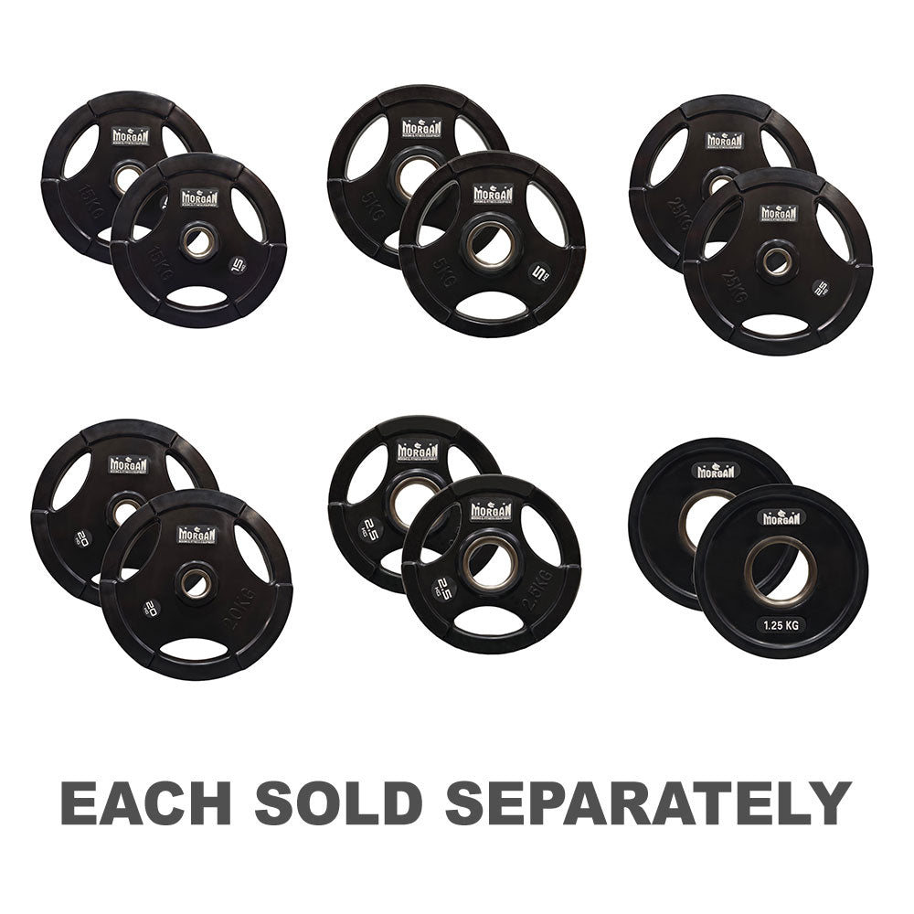 Morgan Tri-Grip Rubber Coated Olympic Weight Plates (Pair)