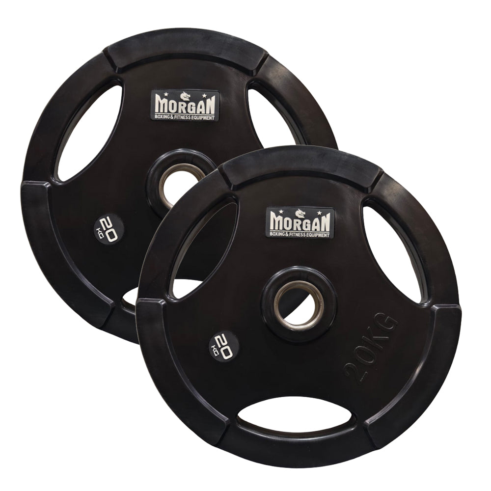 Morgan Tri-Grip Rubber Coated Olympic Weight Plates (Pair)