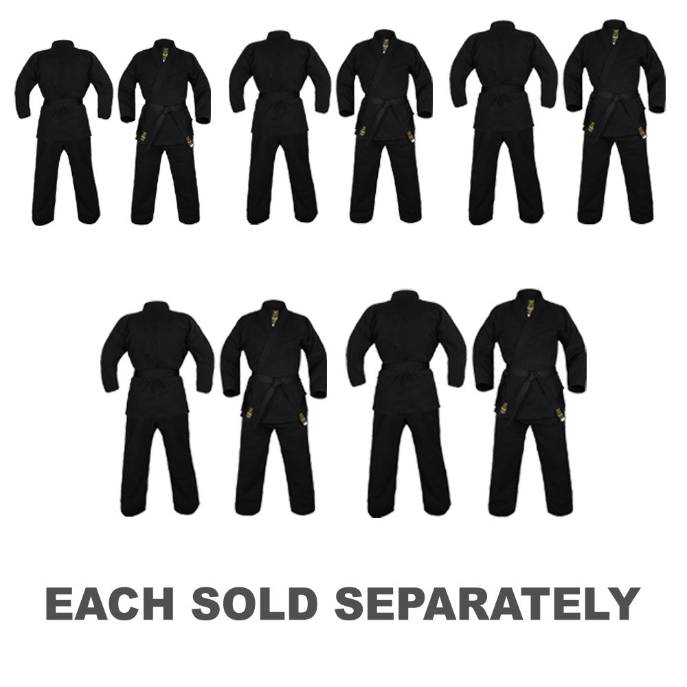 Yamasaki Gold Deluxe Brushed Canvas Karate Uniform 14oz (Black)