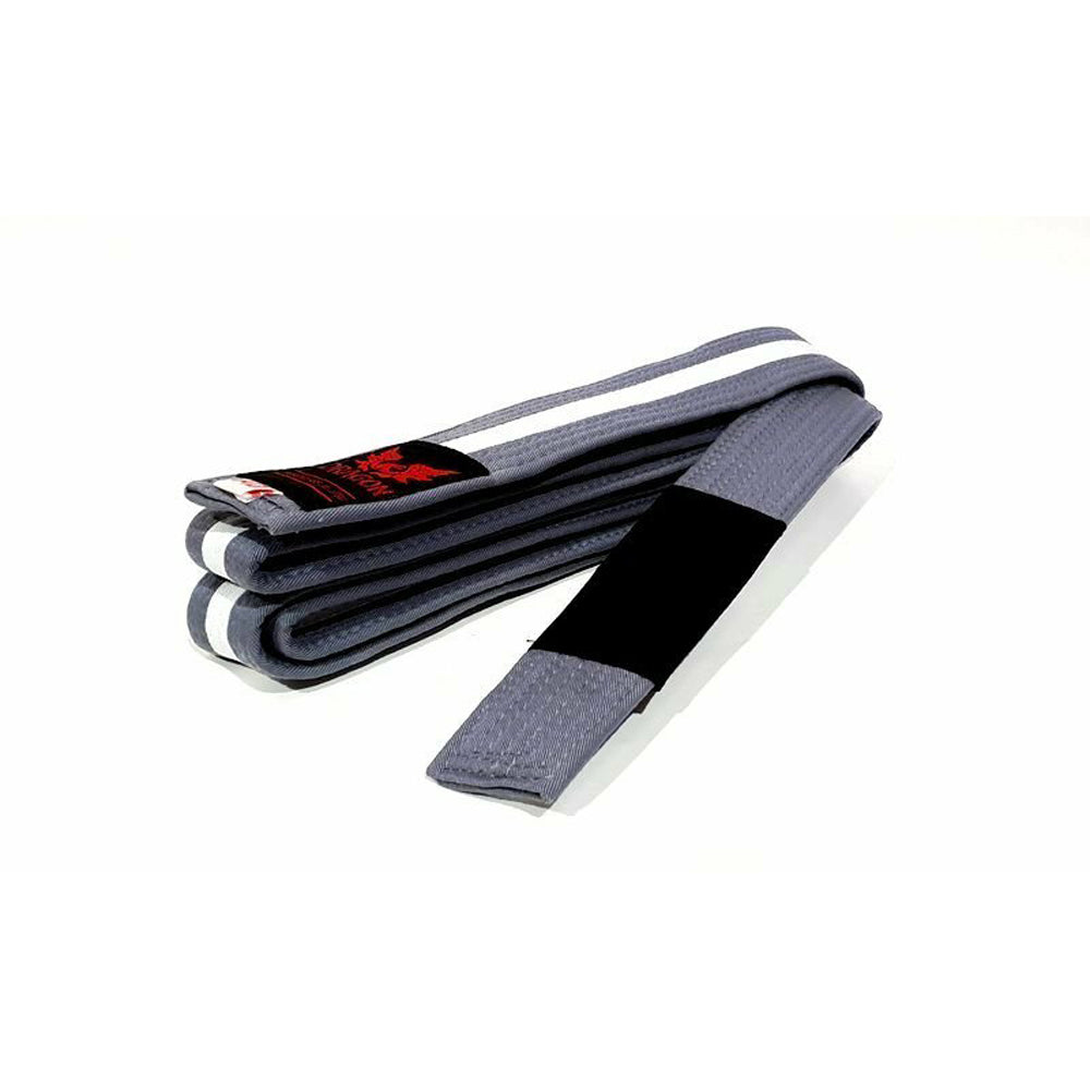 Morgan IBJJf Approved BJJ Grey Belt with White Stripe & Tip