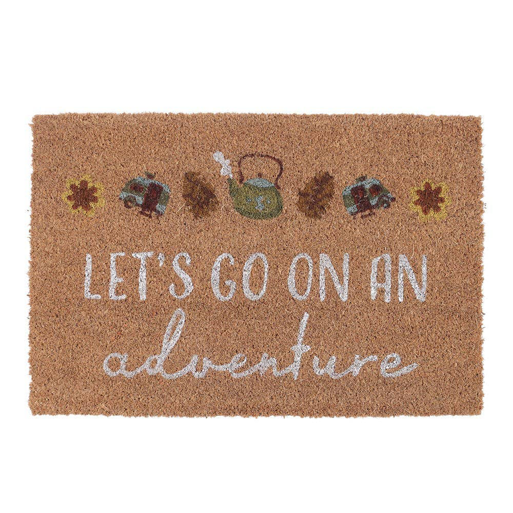 Let's Go on an Adventure Natural Coir Doormat