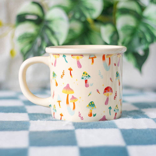 Funky Fungi Print Ceramic Mug