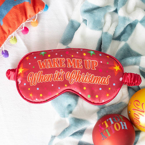 Wake Me Up When Its Christmas Satin Sleep Mask